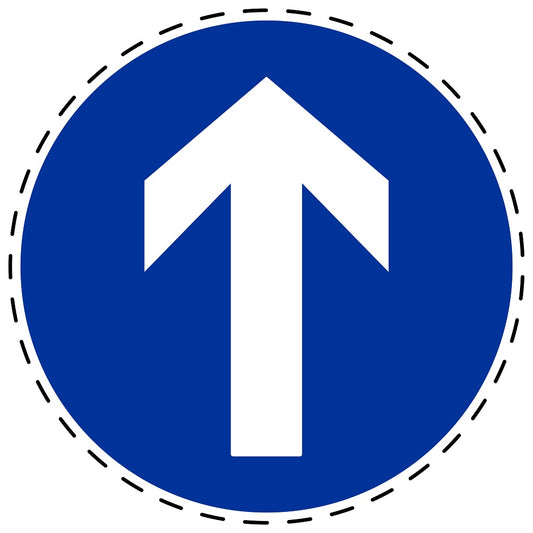 Mandatory stickers "Straight ahead" made of PVC plastic, LH-SIM1030