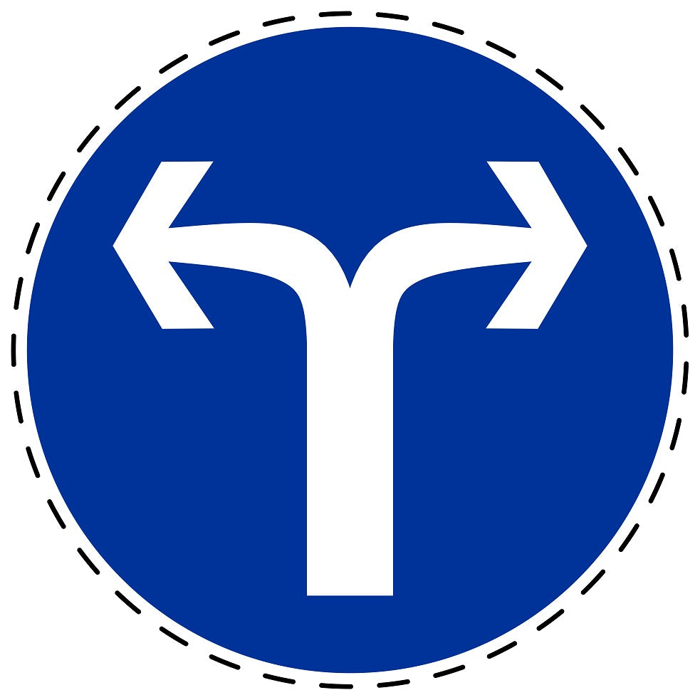 Mandatory stickers "Right or left" made of PVC plastic, LH-SIM1080