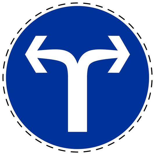 Mandatory stickers "Right or left" made of PVC plastic, LH-SIM1080