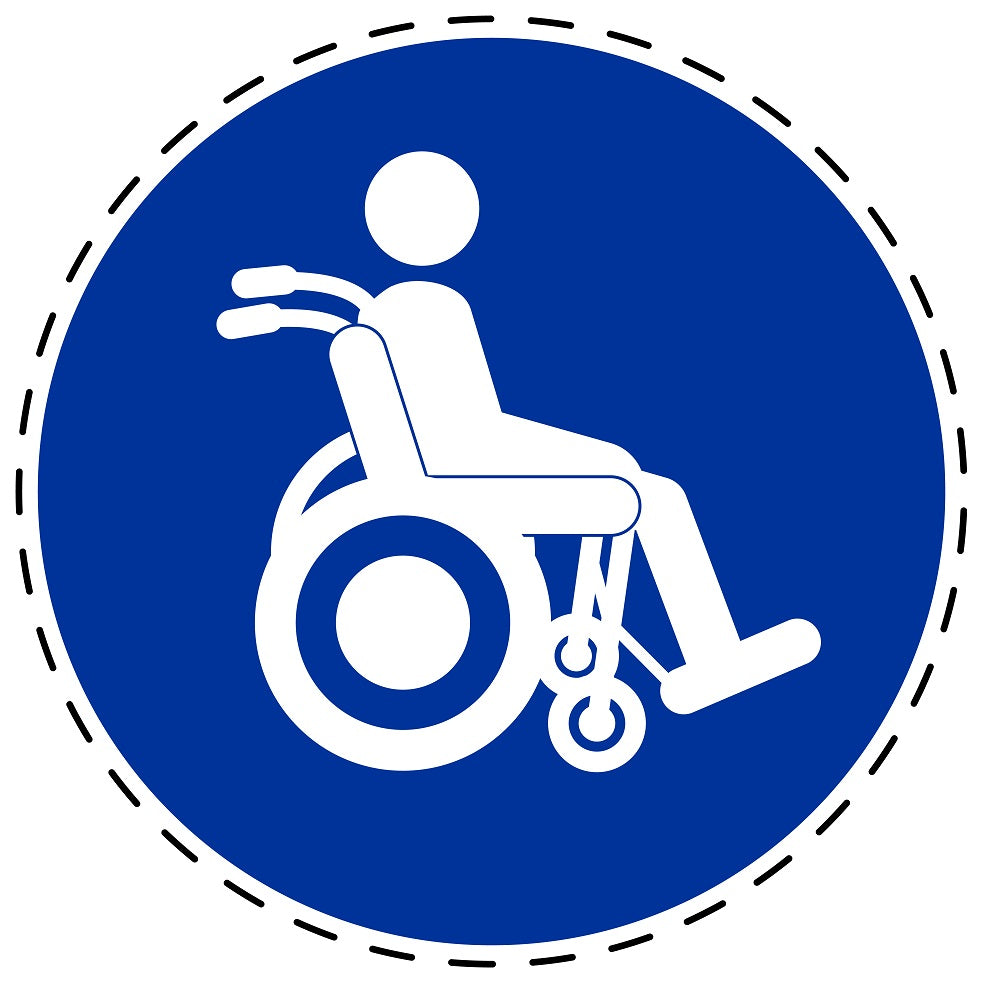 Mandatory stickers "Wheelchair user" made of PVC plastic, LH-SIM1920