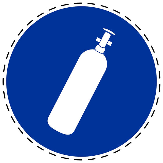 Mandatory stickers "Compression gas cylinder" made of PVC plastic, LH-SIM2000