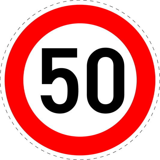 1 Stuk traffic sign "Maximum speed limit 50km/h" – 2-15 cm – LH-VERK-274-55