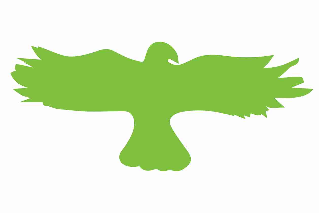 Bird protection sticker 10-50 cm LH-VOG-20-67, green color, made of weatherproof plastic.