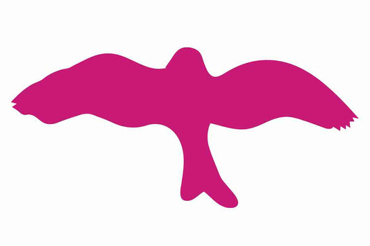 Bird protection sticker 10-50 cm LH-VOG-30-26, magenta color, made of weatherproof plastic.