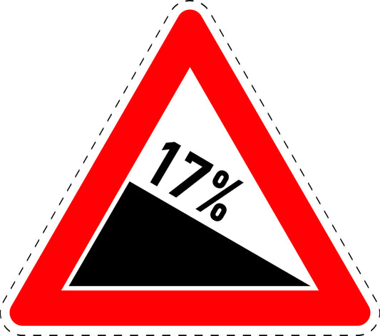 1 Stuk of traffic sign "Descent 17%" 20–70 cm LH-Verk-108-63