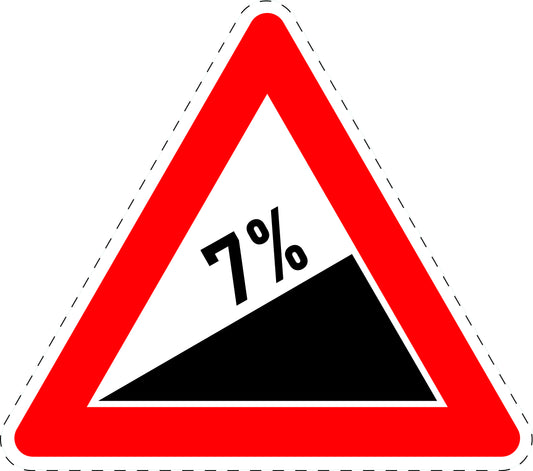 1 Stuk traffic sign "Incline 7%" 20–70 cm LH-Verk-110-53