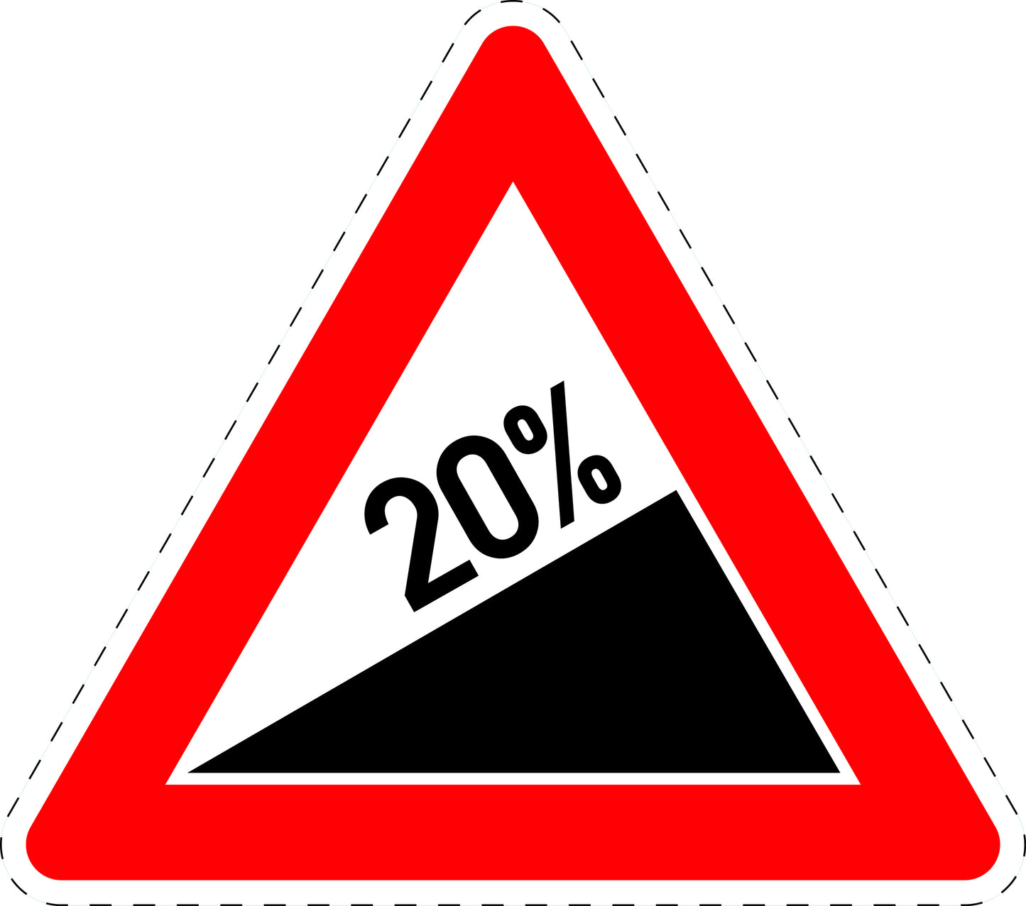 1 Stuk traffic sign "Incline 20%" 2-15 cm LH-Verk-110-66