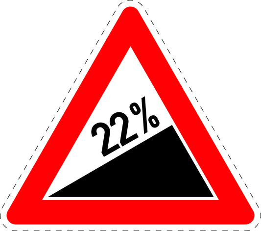 1 Stuk traffic sign "Incline 22%" 20–70 cm LH-Verk-110-68