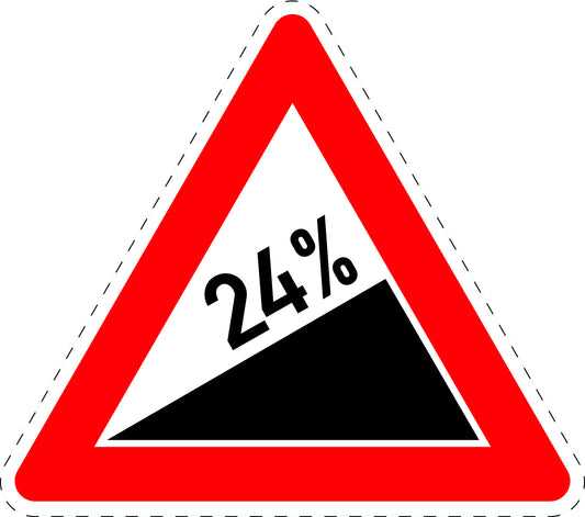1 Stuk traffic sign "Incline 24%" 2-15 cm LH-Verk-110-70