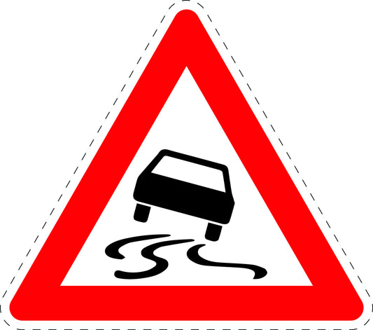1 Stuk traffic sign "Slippery road when wet or dirty" 2-15 cm LH-Verk-114