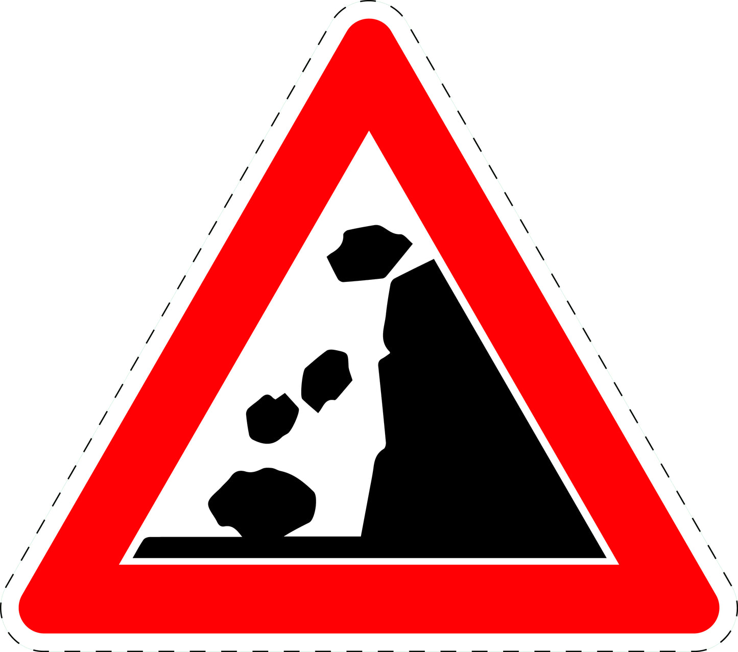 1 Stuk traffic sign "Falling rocks from the left" 20–70 cm LH-Verk-115-10