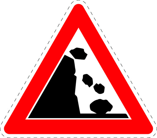 1 Stuk traffic sign "Falling rocks from the right" 2-15 cm LH-Verk-115-2