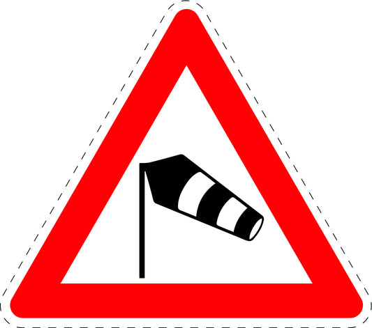 1 Stuk traffic sign "Side wind from the left" 2-15 cm LH-Verk-117-20
