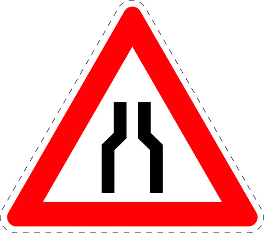 1 Stuk traffic sign "Road narrows" 20–70 cm LH-Verk-120