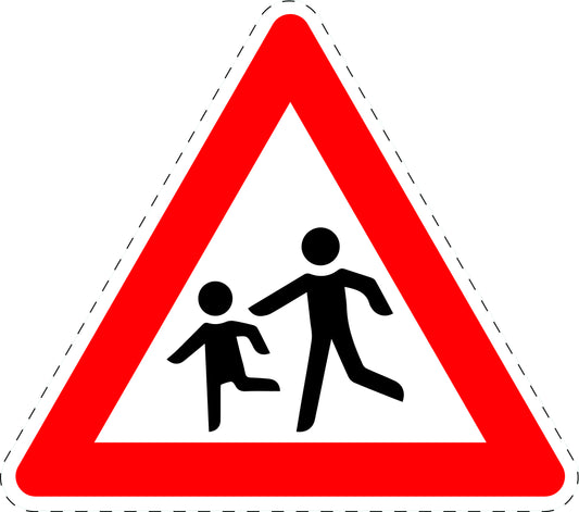1 stuk traffic sign "Children (installation right)" 2-15 cm LH-Verk-136-10