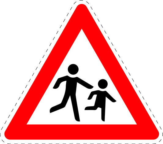 1 stuk traffic sign "Children (installation left)" 2-15 cm LH-Verk-136-20
