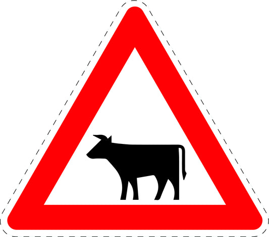 1 stuk traffic sign "Cattle, animals (installation right)" 20–70 cm LH-Verk-140-10