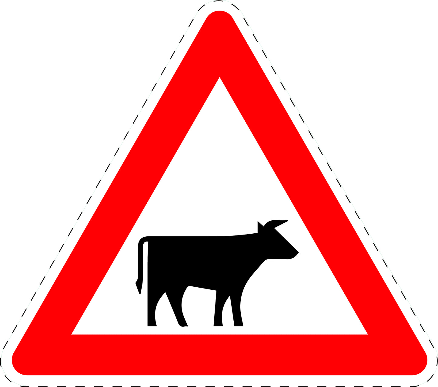 1 stuk traffic sign "Cattle, animals (installation left)" 20–70 cm LH-Verk-140-20