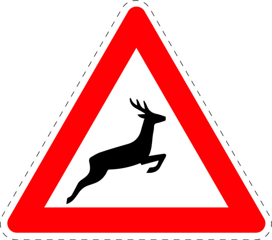 1 stuk traffic sign "Wild animals crossing (installation left)" 2-15 cm LH-Verk-142-20