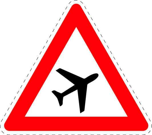 1 stuk traffic sign "Low-flying aircraft (installation left)" 20–70 cm LH-Verk-144-20