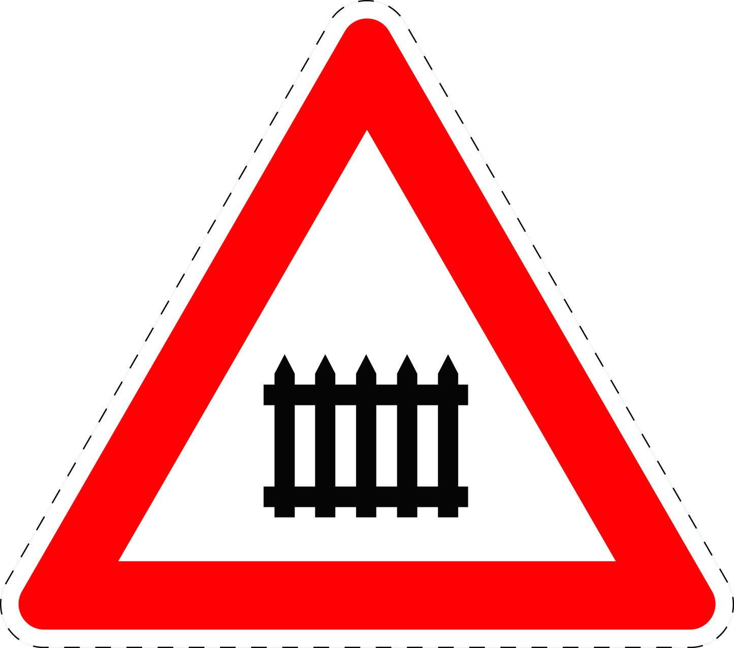 1 Stuk traffic sign "Railway crossing with barriers or half-barriers" 20–70 cm LH-Verk-150