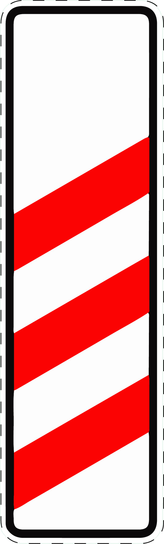 1 Stuk traffic sign "Three-stripe warning beacon without distance indication (installation right)" 2-15 cm LH-Verk-157-10