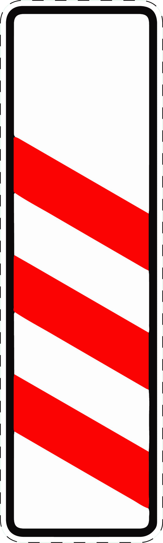 1 Stuk traffic sign "Three-stripe warning beacon without distance indication (installation left)" 20–70 cm LH-Verk-157-20