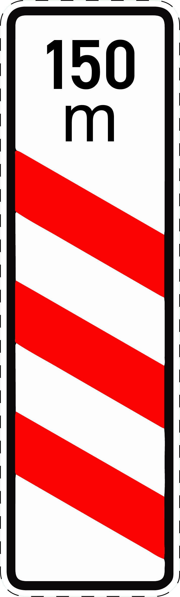 1 Stuk traffic sign "Three-stripe warning beacon with distance indication (installation left)" 20–70 cm LH-Verk-157-21