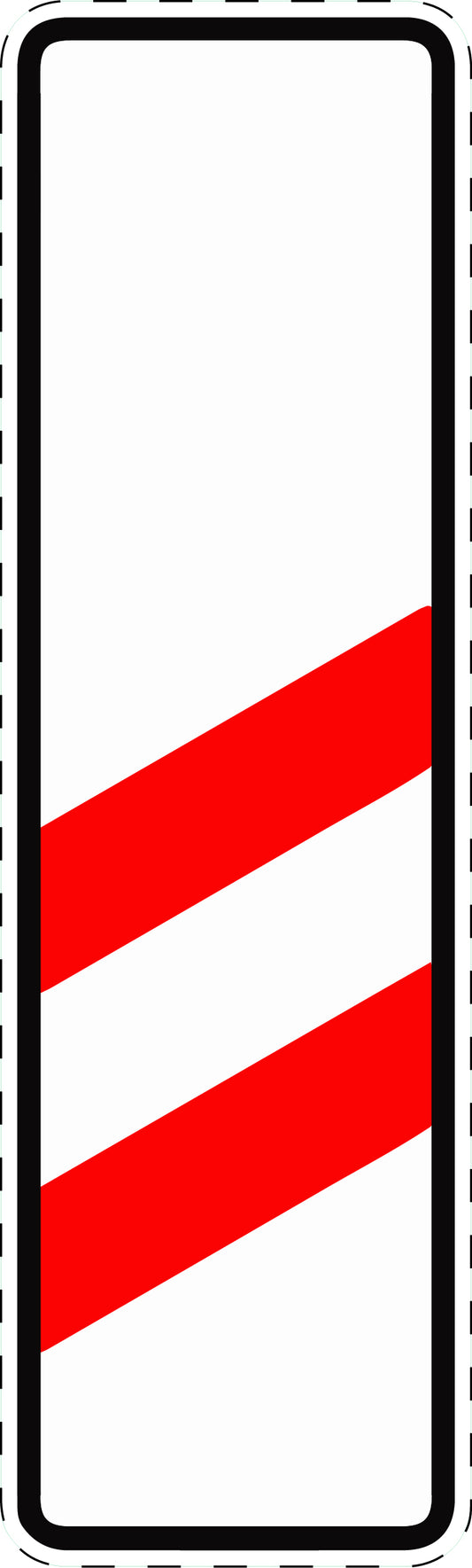 1 Stuk traffic sign "Two-stripe warning beacon without distance indication (installation right)" 2-15 cm LH-Verk-159-10