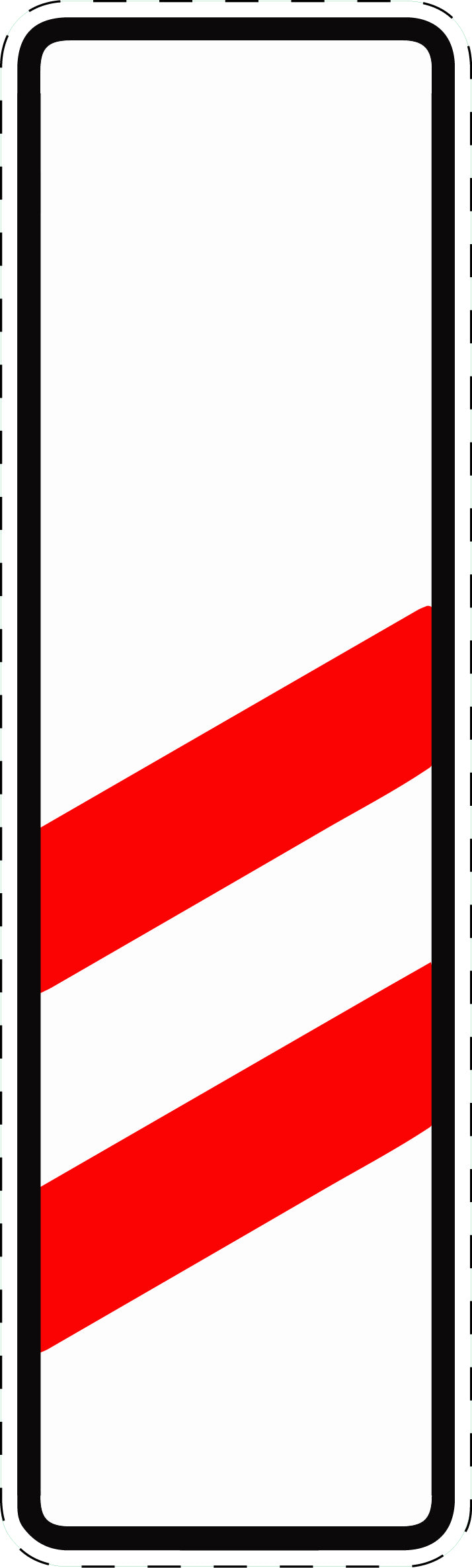 1 Stuk traffic sign "Two-stripe warning beacon without distance indication (installation right)" 20–70 cm LH-Verk-159-10