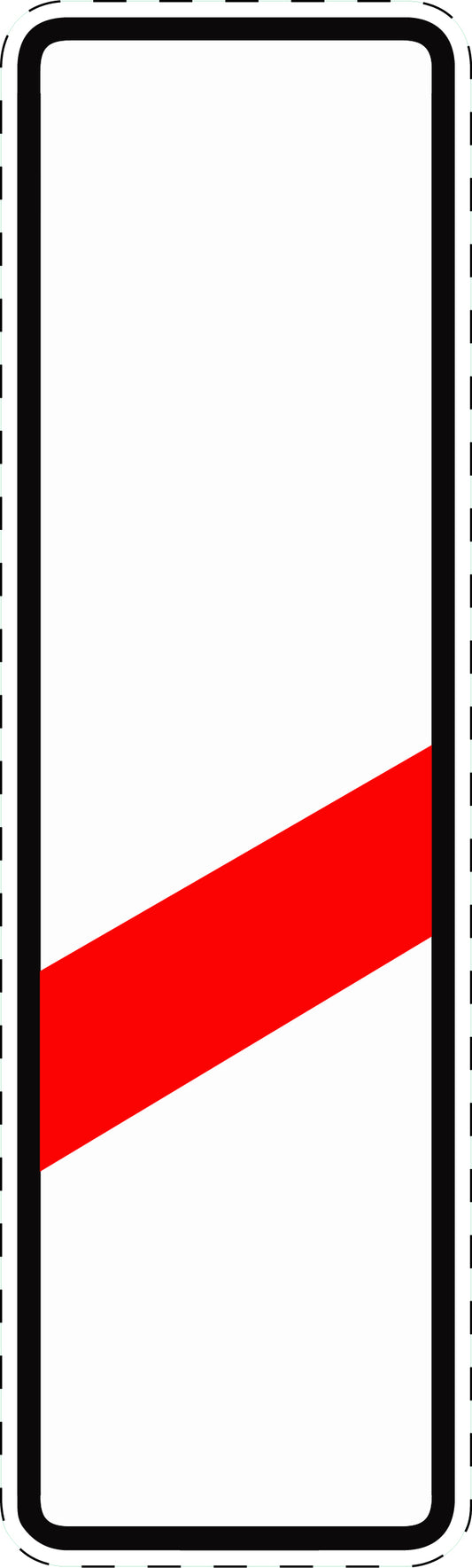 1 Stuk traffic sign "One-stripe warning beacon without distance indication (installation right)" 20–70 cm LH-Verk-162-10
