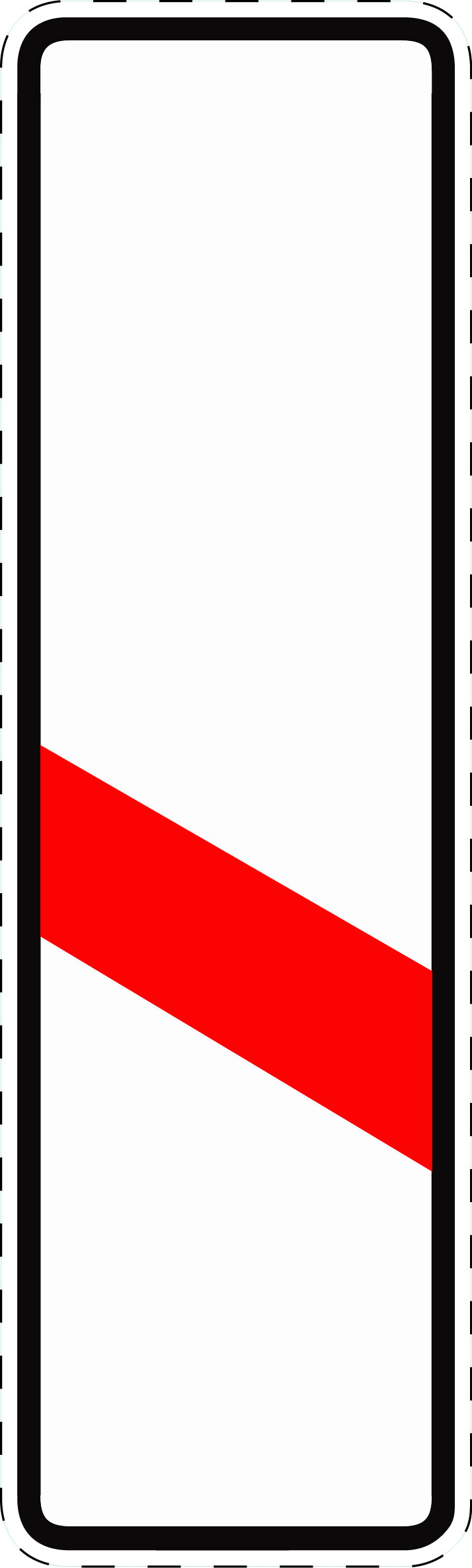 1 Stuk traffic sign "One-stripe warning beacon without distance indication (installation left)" 20–70 cm LH-Verk-162-20
