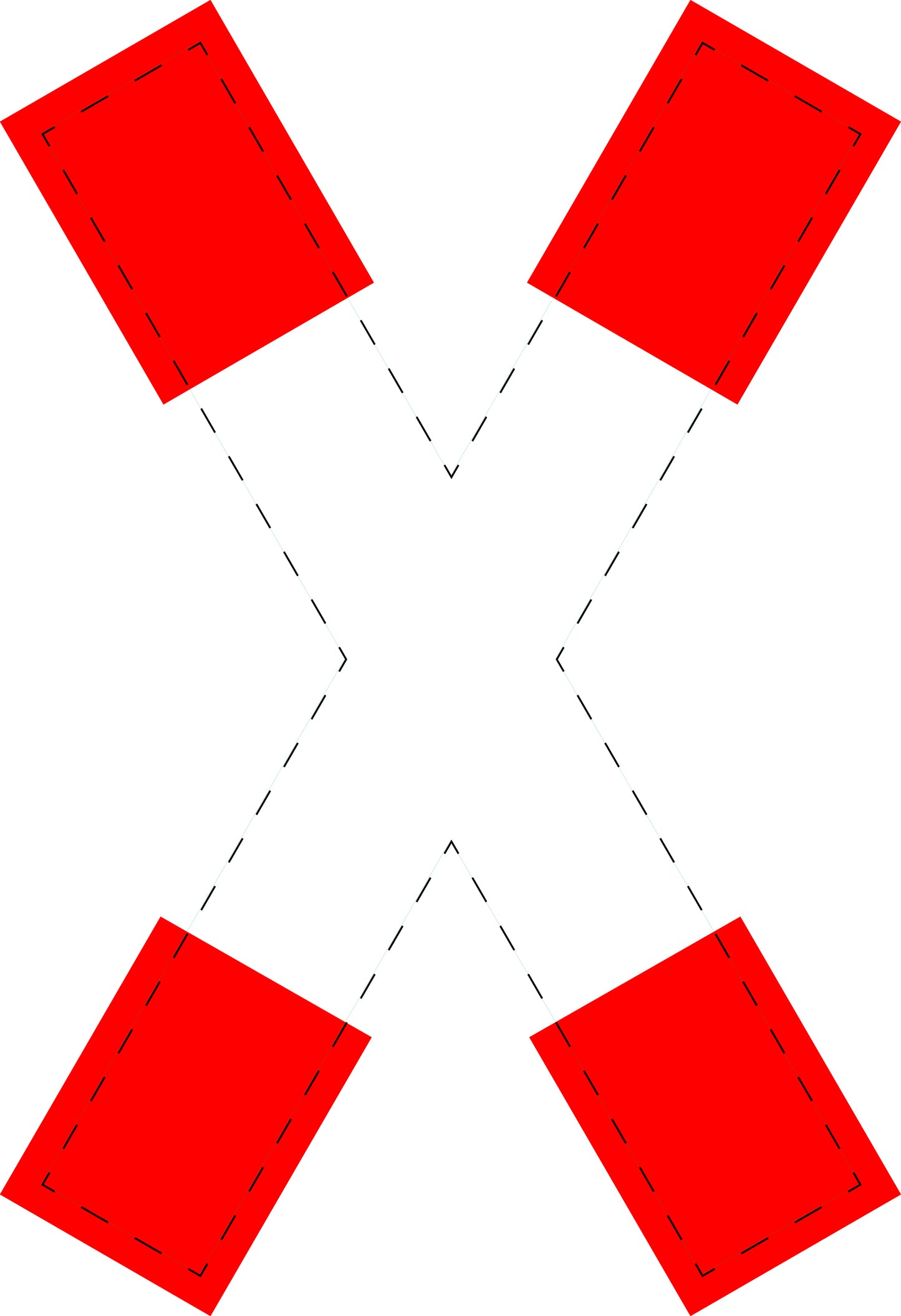 1 Stuk traffic sign "St. Andrew’s cross" (railway crossing sign) 20–70 cm LH-Verk-201-50