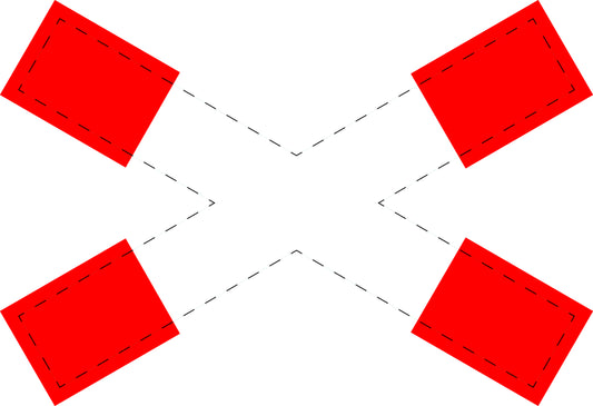 1 Stuk traffic sign "St. Andrew's Cross horizontal" 20-70 cm LH-Verk-201-52