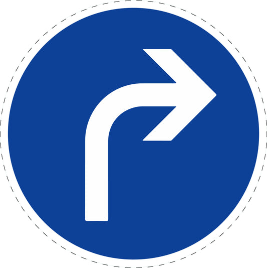 1 Stuk traffic sign "Mandatory direction - right" (right turn only) 20-70 cm LH-Verk-209-20