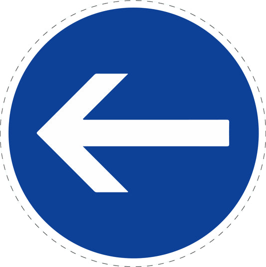 1 stuk traffic sign - mandatory traffic sign indicating "Compulsory turn left"2-15 cm LH-Verk-211-10
