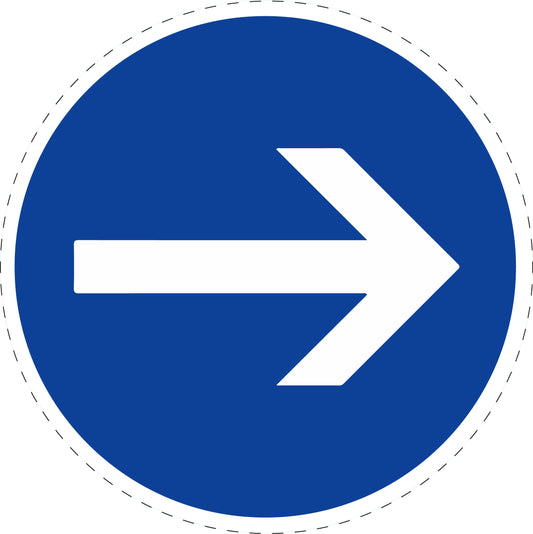 1 stuk traffic sign - mandatory traffic sign indicating "Compulsory turn right" 2-15 cm LH-Verk-211-20