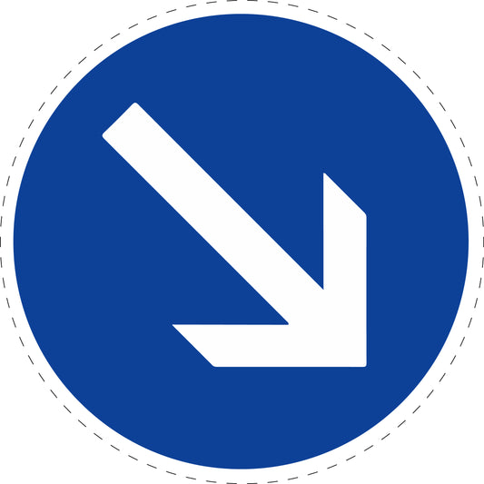 1 stuk traffic sign "Pass on the right" (mandatory passing on right) 2-15 cm LH-Verk-222-20