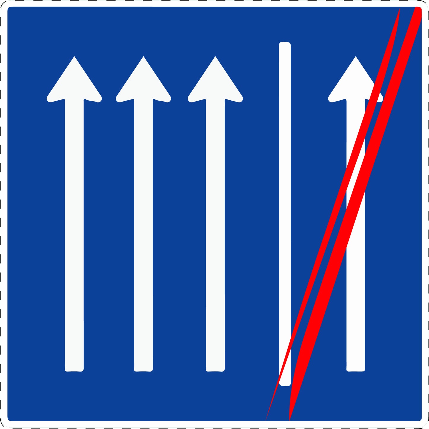 1 Stuk traffic sign "Do not drive on hard shoulder anymore" 2-15 cm LH-Verk-223.2-50