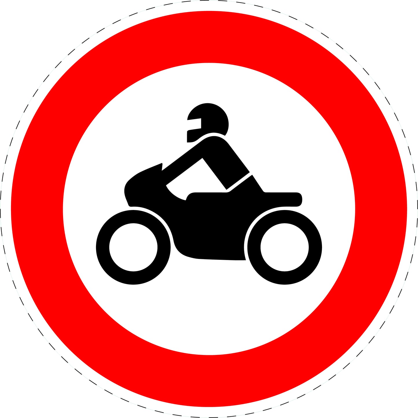 1 Stuk traffic sign "No Motorcycles, Mopeds, or Scooters" – 20-70 cm – LH-Verk-255