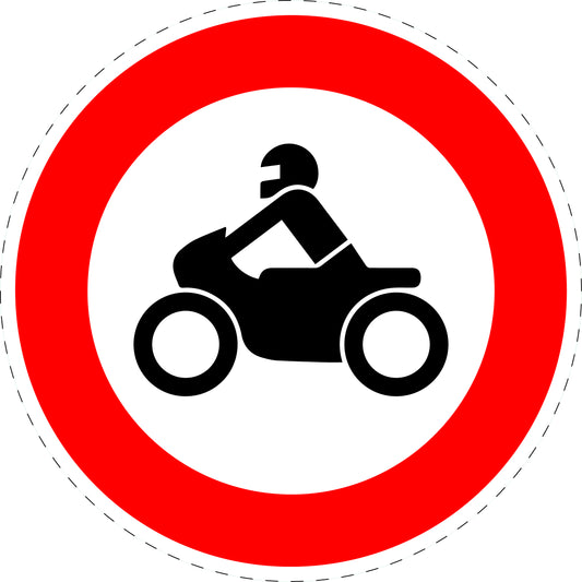 1 Stuk traffic sign "No Motorcycles, Mopeds, or Scooters" – 20-70 cm – LH-Verk-255