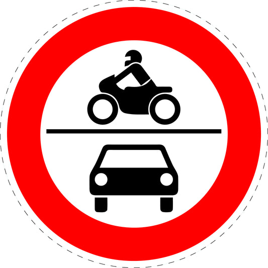 1 Stuk traffic sign "No motor vehicles allowed" – 20-70 cm – LH-Verk-260