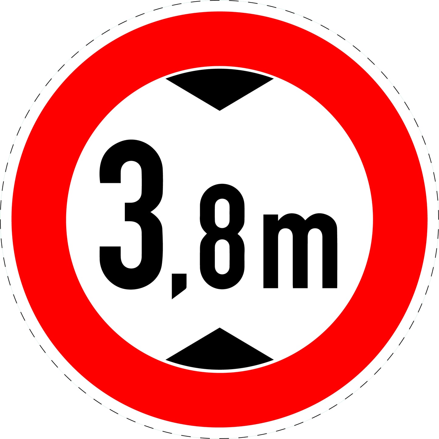 1 Stuk traffic sign "Maximum actual height" – 2-15 cm – LH-Verk-265