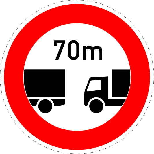 1 Stuk traffic sign "No underrunning of the specified minimum distance" – 20-70 cm – LH-Verk-273