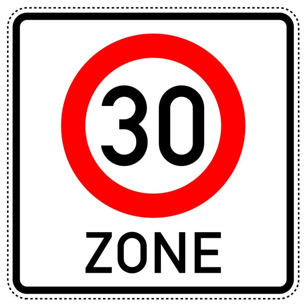 1 Stuk traffic sign "Start of 30 km/h speed zone" – 2-15 cm – LH-Verk-274-1-50