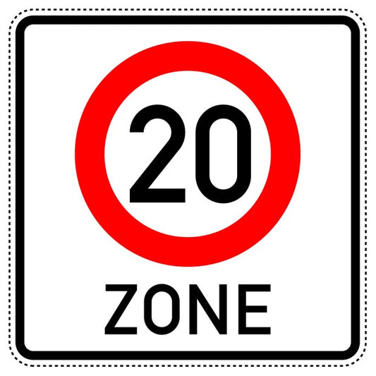 1 Stuk traffic sign "Start of 20 km/h speed zone" – 2-15 cm – LH-Verk-274-1-51
