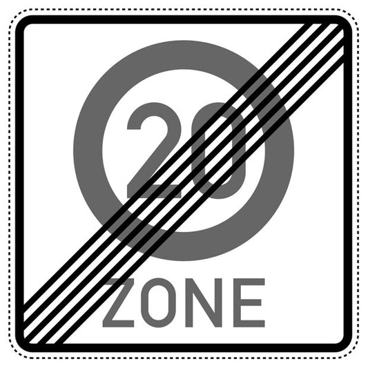 1 Stuk traffic sign "End of 20 km/h speed zone" – 20-70 cm – LH-Verk-274-2-51