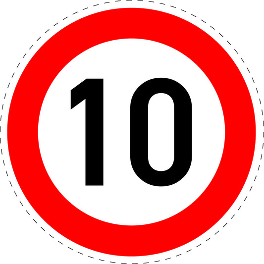 1 Stuk traffic sign "Maximum speed limit 10 km/h" – 20-70 cm – LH-Verk-274-51