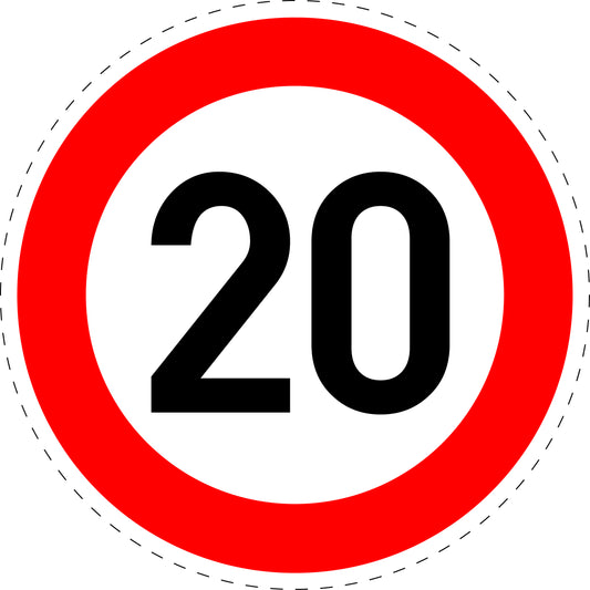 1 Stuk traffic sign "Maximum speed limit 20 km/h" – 2-15 cm – LH-Verk-274-52