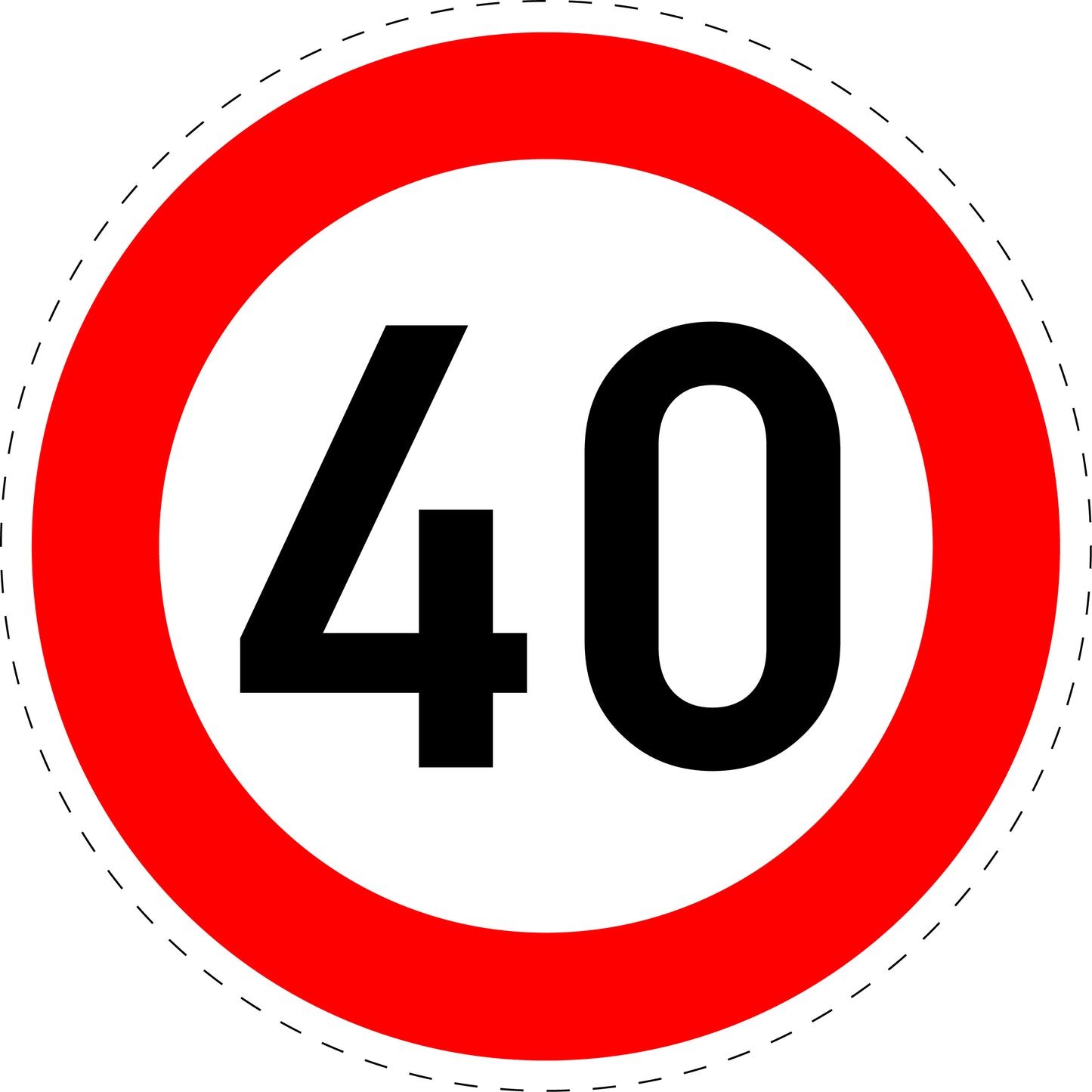 1 Stuk traffic sign "Maximum speed limit 40 km/h" – 2-15 cm – LH-Verk-274-54